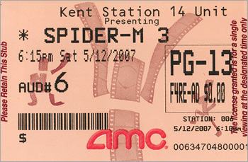 Spiderman3 Ticket Spiderman3 Ticket
